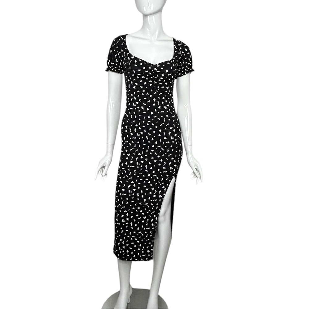 Missguided Midi Dress Black White Short Sleeve Size 6 Side Slit Kentucky
Derby
